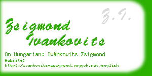 zsigmond ivankovits business card